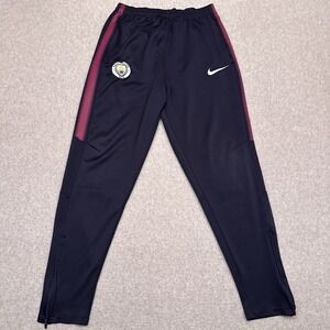 Nike Manchester City FC Sweatpants Joggers Mens Medium Blue 2017/2018 Ankle‎ Zip